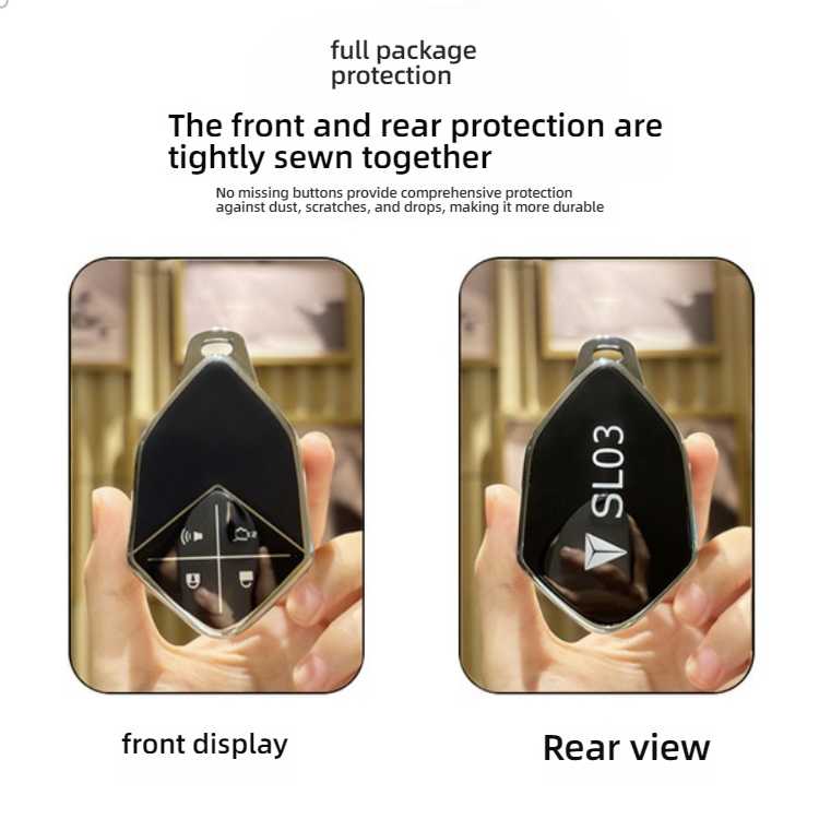 Changan deep blue sl03 key cover 2022: front and rear views showcasing full package protection with tightly sewn design for d...