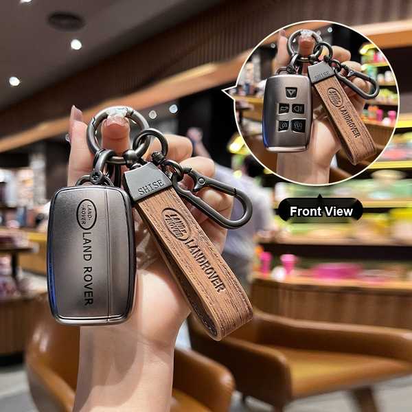 Land Rover Key Cover - Durable & Stylish | Wholesale & Custom Logo - Land Rover A-type intelligent 5-button set (single set + brown wood grain rope gun color buckle)