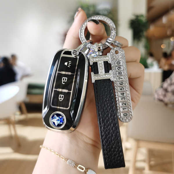 2022 Venucia T60 Key Case - Durable & Stylish | Wholesale & Custom - Venucia A Style: Premium Black (Single Set + H Lanyard + Number Tag)