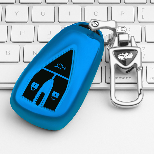 Changan CS75 Plus Key Cover - Durable & Stylish | Wholesale & Custom - Changan J-type Smart 3-Button: Sapphire Blue (Single Set + Upgraded Anti-Loss Metal Buckle)