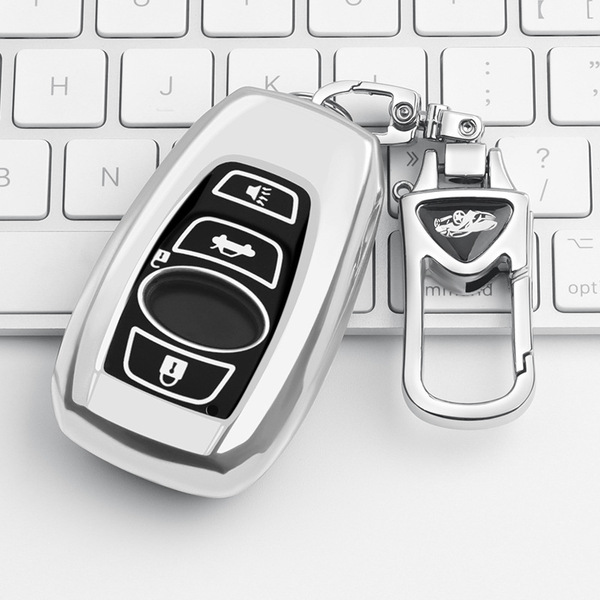 Subaru Forester 2021 Key Cover - Stylish & Durable | Wholesale & Custom - Subaru Model D: Aurora Silver (Single Set + Upgraded Anti-Loss Metal Buckle)