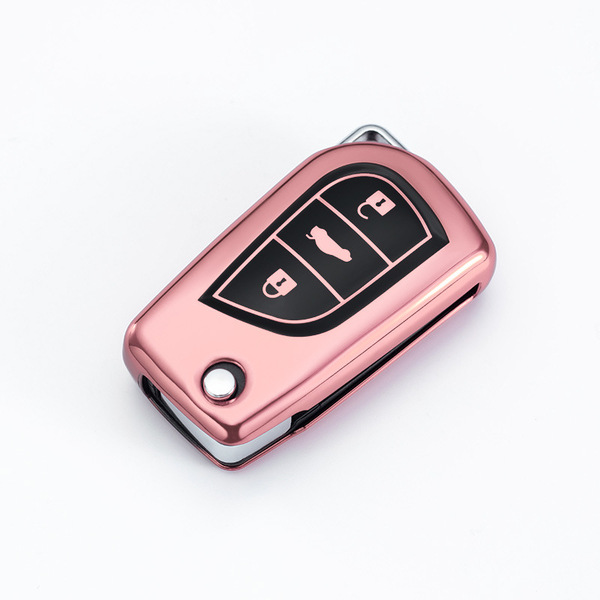 Toyota Key Cover - Durable & Stylish | Wholesale & Custom Logo - Toyota Model B: Rose Pink (Single Set)