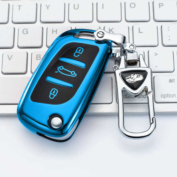 Car Key Cover - DS Master Design & Iron General | Wholesale & Custom - Modified Version B: Sapphire Blue (Single Set + Upgraded Anti-Loss Metal Buckle)