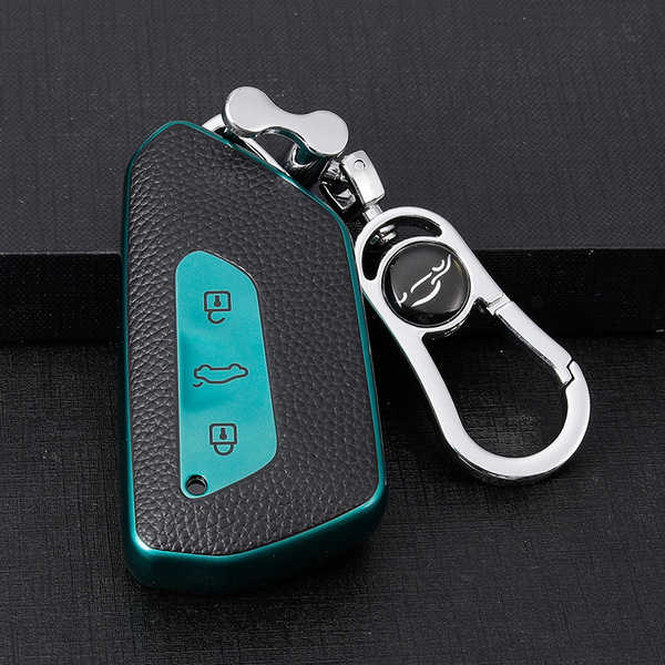 Volkswagen Key Cover - Durable & Stylish | Wholesale & Custom Logo - Volkswagen J Smart: Emerald Green (Single Set + Metal Buckle)