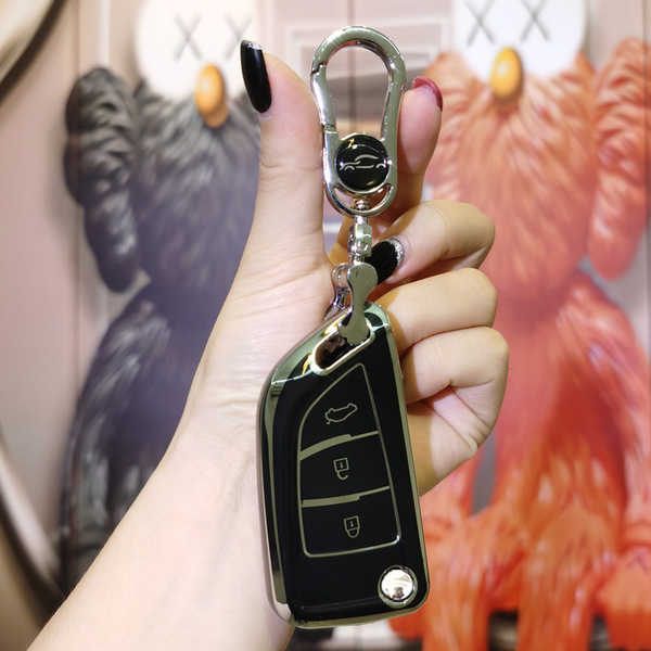 VVDI KD Car Key Shell - Durable & Stylish | Wholesale & Custom - Modified F-size Large: Premium Black (Single Shell + Metal Buckle)