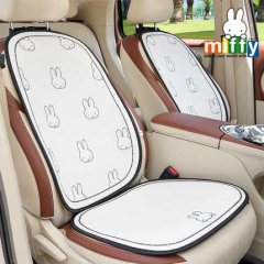 Simple miffy rabbit car cushion featuring cute bunny patterns on ice silk fabric, providing a cool and comfortable seating ex...