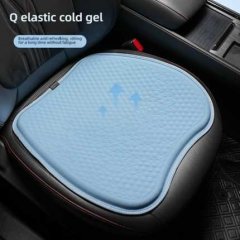Blue honeycomb gel seat cushion with non-slip design, providing breathable and refreshing comfort for all-season use.