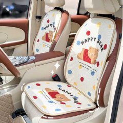 Bear ice silk cushion: non-slip, all-season car seat pad featuring a happy bear design with colorful polka dots, perfect for ...