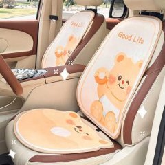 Cozy cartoon bear winter cushion with fleece lining and non-slip design, featuring adorable bear patterns for car seat comfor...
