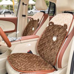 Cozy bear winter cushion featuring faux fur and plush design, perfect for adding warmth and charm to your car seats.