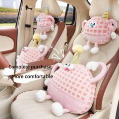 Adorable little monster car headrest pillow: plush neck support with cute design for enhanced comfort in your vehicle.