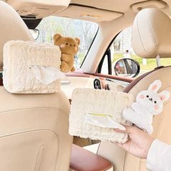 Premium cartoon car tissue box holder featuring adorable teddy bear and bunny designs, perfect for stylish and convenient in-...