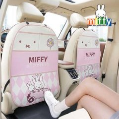 Authentic miffy rabbit anti-kick car seat mat featuring cute designs and protective padding for car seats.