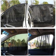 Magnetic car mesh sunshade blocks uv and heat, offering versatile protection with easy installation on vehicle windows.