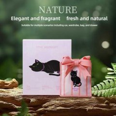 Elegant black cat design luxury car air freshener pendant and wardrobe sachet, fresh and natural, perfect for multiple scenar...