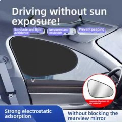Titanium silver electrostatic car sunshade curtain shields windows from sun exposure, prevents peeping, and avoids blocking t...