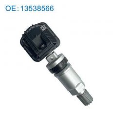 Oe: 13538566 tpms sensor for buick envision and cadillac ct5, featuring a robust design with a black housing and metallic ste...