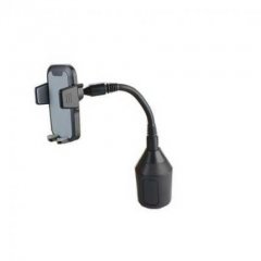 Universal rotating car cup holder with adjustable arm and custom logo option, designed for secure phone placement in any vehi...