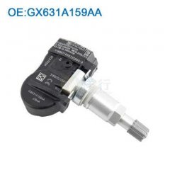 Gx631a159aa tpms sensor for jaguar land rover, featuring a black housing and metallic stem, designed for precise tire pressur...
