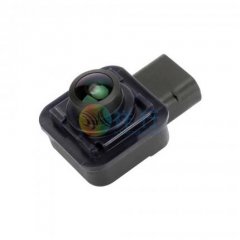 Ford edge 2016 rearview camera (f2gt19g490cc) with sleek black design and green-tinted lens, shown against a white background...