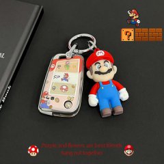 Volkswagen key cover featuring a mario-themed tpu case with a matching keychain, perfect for fans of the iconic character.
