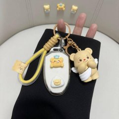 Cute gac trumpchi car key cover featuring a charming teddy bear design with angel wings, perfect for es9, emkoo, e9, gs8, and...