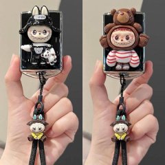 Volvo xc60 car key shell case featuring adorable bunny and bear designs, complete with matching keychains for s60, s90, xc90,...