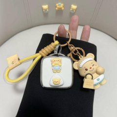 Zeekr 001 car key cover featuring a cute bear design with a fidget spinner key shell case, perfect for adding charm to your k...