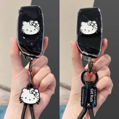 Hello kitty-themed key cover for bmw 5 series, x1, x3, x5, x7, 530li, and 740li, featuring a stylish black design with a cute...