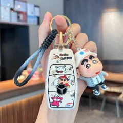 Mercedes-benz a200l key cover featuring cartoon designs and a matching keychain, perfect for a-class, c-class, e-class, glc, ...