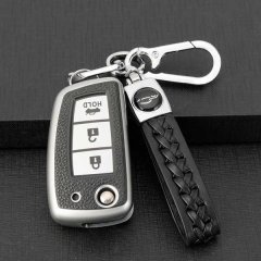 Protect your nissan key with a sleek, durable cover featuring a braided leather strap and precise button cutouts for the 14th...