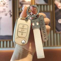 Elegant baojun 560 key cover for women, featuring premium pu leather with a sleek design and decorative keychain, perfect for...