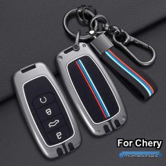 Chery qq ice cream key cover 2024: sleek metallic design with red, blue, and white stripes, offering full protection for your...