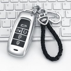 Elegant gac aion s key cover with premium leather shell, featuring a sleek metallic design and durable braided cord, perfect ...