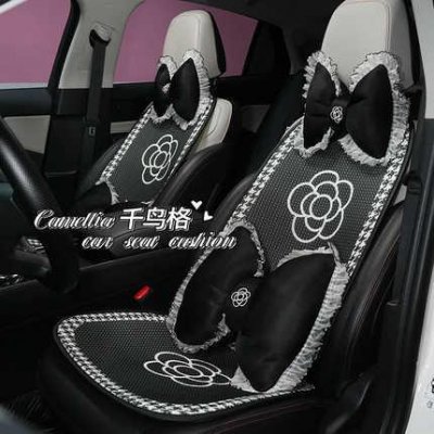 Houndstooth Edge Chrysanthemum Car Seat Cushion - Soft & Breathable | Wholesale & Custom Logo