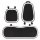 Minimalist car seat cushion set featuring three pieces with non-slip design, ideal for all-season comfort.