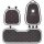 Four-leaf clover car seat cushion set featuring ice silk fabric with white polka dots and a decorative flower logo, designed ...