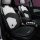 Cute panda car seat cushion featuring a honeycomb design for summer coolness, with a playful panda face pattern on a white an...