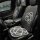 Camellia ice silk car seat cushion featuring a honeycomb cooling design with elegant white floral patterns on black fabric, e...