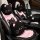 Cute black cat-themed car seat cushion with pink accents, featuring adorable cat faces and a non-slip design for added comfor...