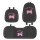 Blue rain cat seat cushion set featuring a pink kitten design, honeycomb ice silk material for all-season comfort.