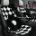 Black and white checkered plush car seat cushion with a soft, non-slip design for winter comfort.