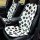 Daisy plush seat cushion with black floral pattern, providing winter warmth and non-slip comfort for car seats.