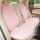 Cozy pink plush winter seat cushion with non-slip design, perfect for minimalist car interiors.