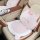Cute pink cat winter seat cushion with plush texture and non-slip design, perfect for cozy car rides.