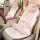 Cute pink cat-themed long-haired plush seat cushion with non-slip design, perfect for winter warmth in car interiors.