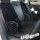 Black plaid rabbit fur car seat cushion set, featuring plush texture and cozy design for winter warmth.