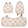 Fleece-lined winter cushion set featuring adorable dog prints, thick plush material, and non-slip design for cozy car seating...
