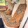 Leopard print car neck pillow with plush design, featuring a cozy all-season cover for comfortable rear seat support.
