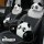 Cute panda-themed plush car headrest and lumbar pillow set, featuring adorable panda designs for comfortable and stylish vehi...